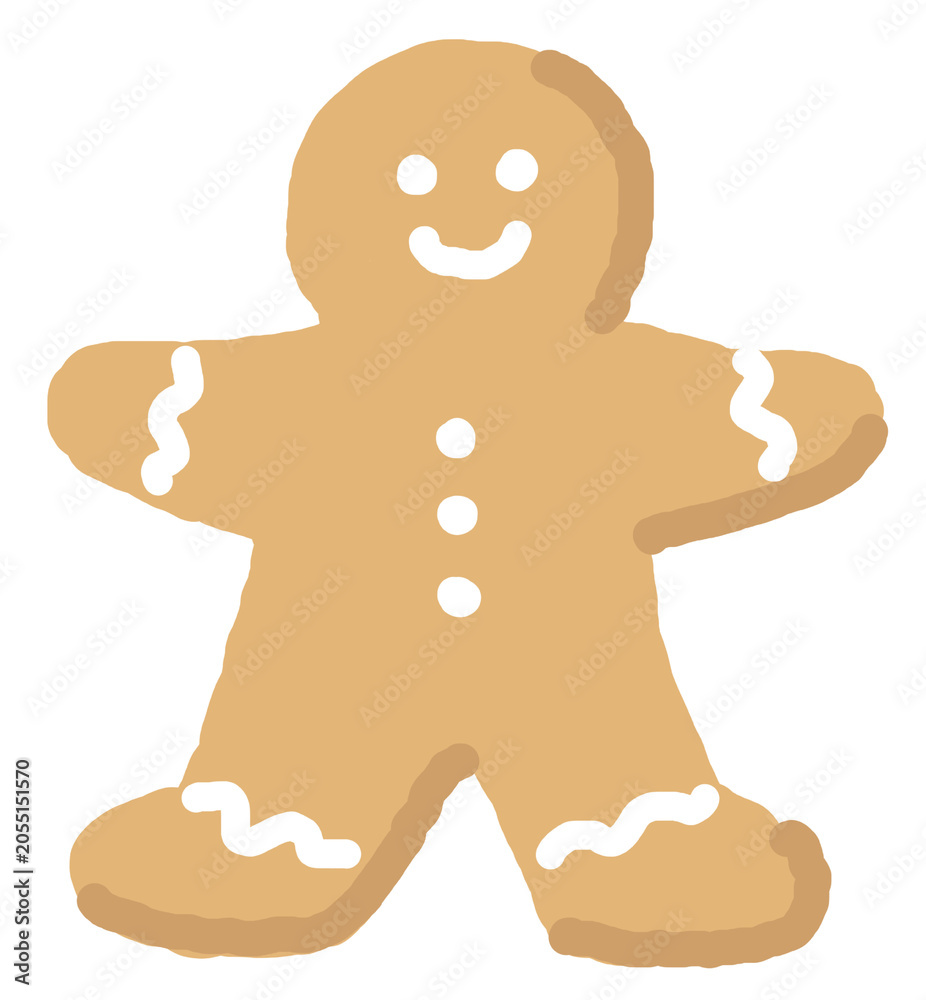 Obraz premium Hand Drawn Christmas Gingerbread Cookie Illustration Collection