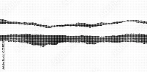 Bild auf Leinwand Wavy lines traverse a dark shaded area in a graphic illustration