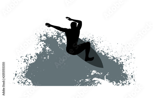 Surfer on the wave vector illustration