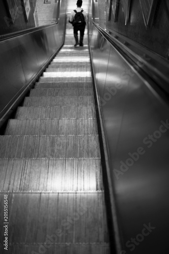 people on escalator