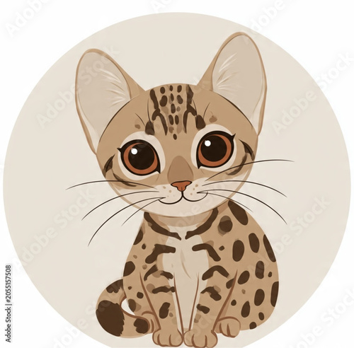Cuadro en lienzo Bengal cat icon