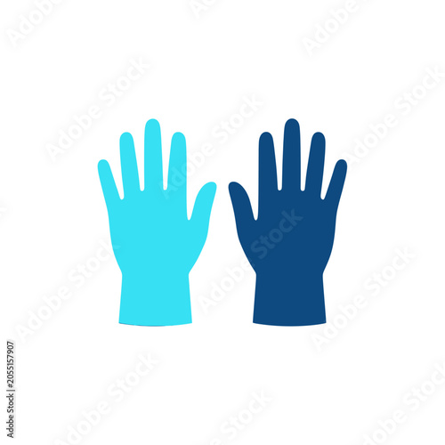 Two Hands Gloves Icon, Vector Illustration Isolated on Transparent Background for Healthcare or Safety Use