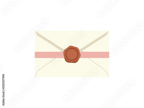 Vintage Wax-Sealed Envelope Icon, Isolated Vector Illustration for Email, Letter Delivery or Communication Design