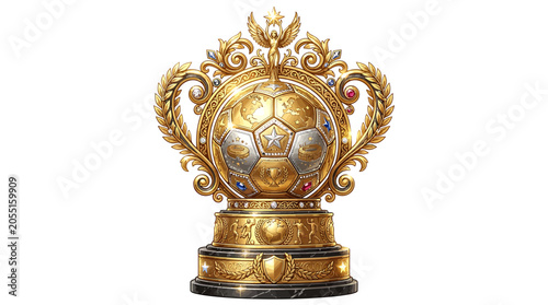 Φωτογραφία Ornate golden soccer trophy with intricate decorative details
