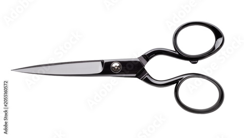 Quadro su tela Isolated sleek professional black handled sharp metal scissors, essential cuttin