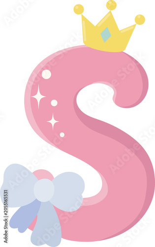 Illustration of Princess Concept Small Letter s