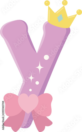 Illustration of Princess Concept Small Letter y