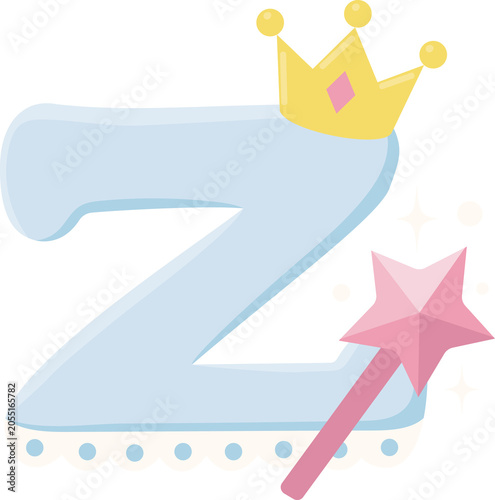 Illustration of Princess Concept Small Letter z