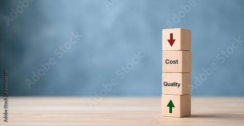 Quadro su tela Cost Reduction and Quality Improvement concept