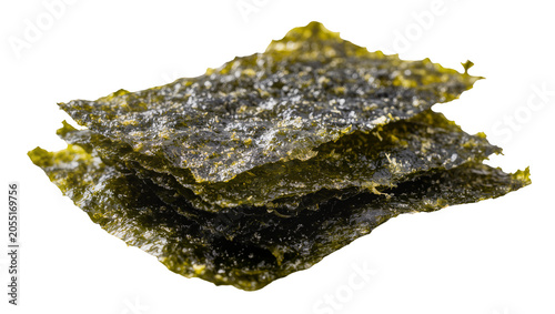Fotografía Isolated roasted seaweed snacks arranged in a delicious stack, crispy healthy Asian food