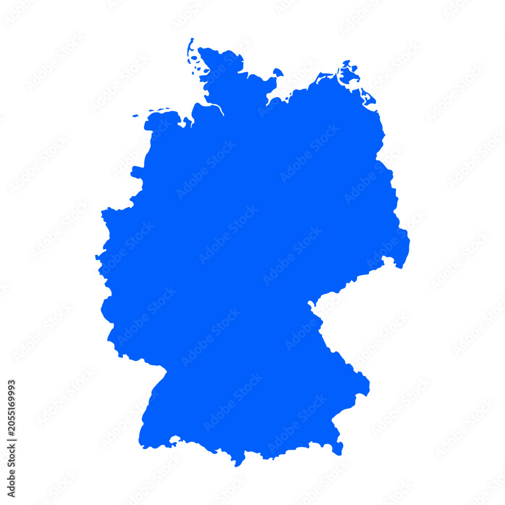 Obraz premium Germany map silhouette. Map of the country's borders on a white background