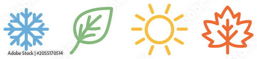 four seasons weather icon set