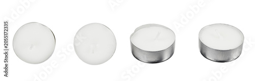 Konstfotografi group of four tealight candles isolated on white or transparent png
