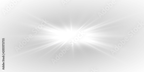 Glowing sunlight beam with golden shimmer and sparkling realistic details. Transparent radiant light effect designed as high quality PNG image.