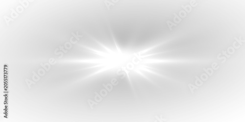 Obraz na plátně White sunlight with realistic lens reflections and glowing transparent texture