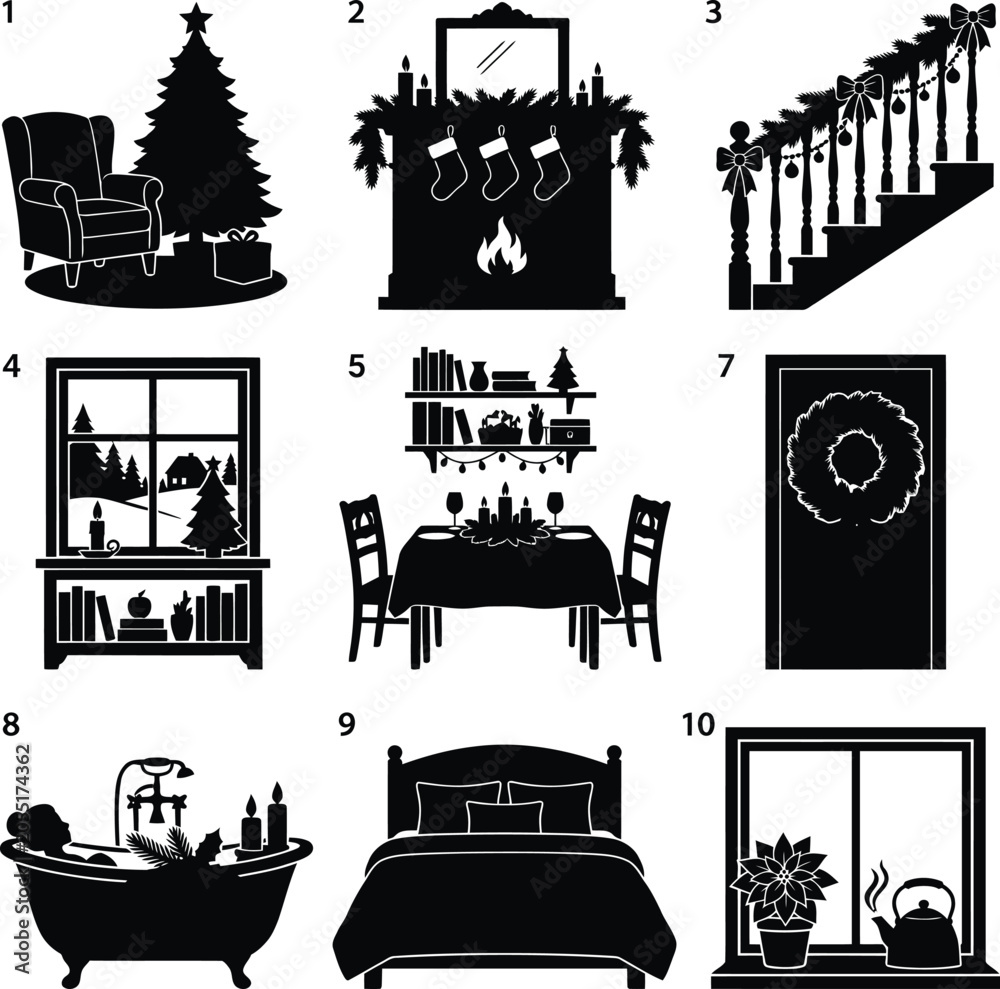 Obraz premium Christmas Icons Vector Set