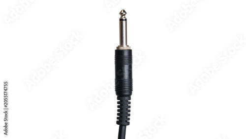 Isolated audio jack plug connected to a cable, used for professional sound and music gear.