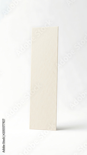 Premium Bookmark Mockup, Elegant Stationery Isolated on White Background