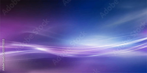 Quadro em tela Abstract glowing wave of purple and blue light flows gracefully across a dark background, creating a sense of ethereal beauty and modern design