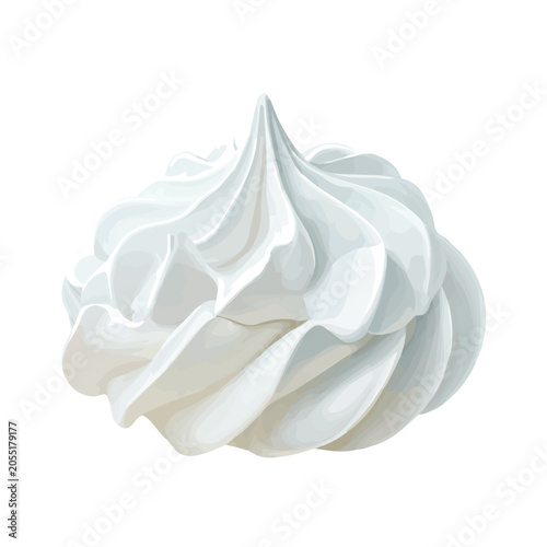 Flat 2D Meringue vector illustration, icon graphic on white background