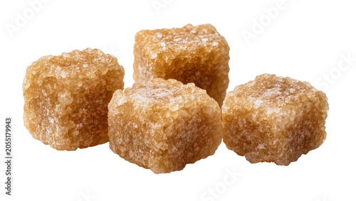 Isolated brown sugar cubes ready for baking, cooking, and sweetening hot beverages