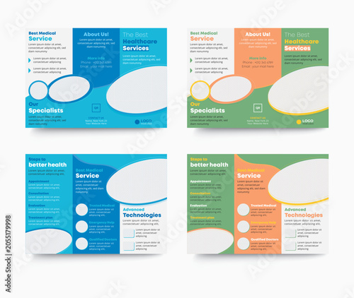 Medical healthcare trifold brochure set