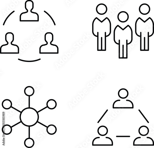Foto Black and white of people in various poses and a family tree diagram family diag