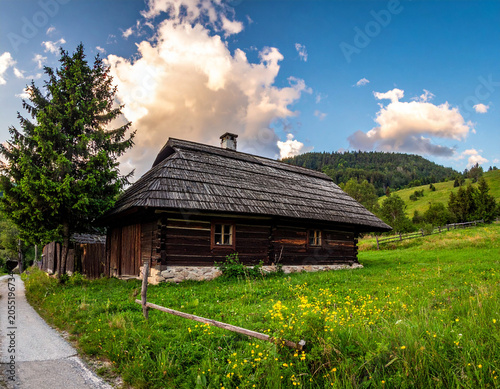 Old Slovak wooden house from the old days