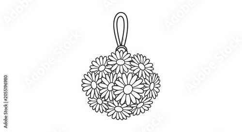 Foto Intricate Floral Design Pendant Illustration.