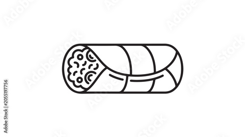 Sushi Roll Illustration Isolated On White For Food Concepts