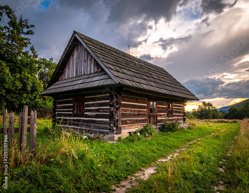 Old Slovak wooden house from the old days