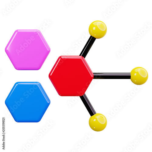 Fotografie Catabolic Breakdown Reaction 3D Illustrations