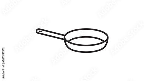 Empty Frying Pan On White Background For Cooking Utensil Illustrations