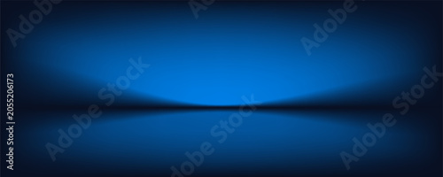 smooth gradient dark blue light studio room with copy space for you design background