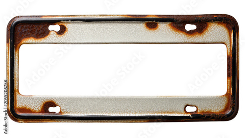 Foto Isolated distressed vintage automotive accessory with significant rust and crack