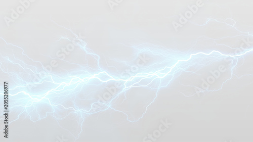 Εκτύπωση καμβά Electric blue lightning bolt striking across a light gray background, showcasing