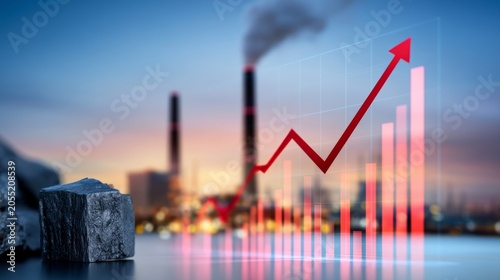 Industrial Power Plant Emission with Economic Growth Graph