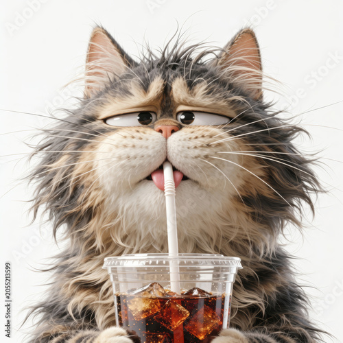 cartoon dog with a glass of cooling drink