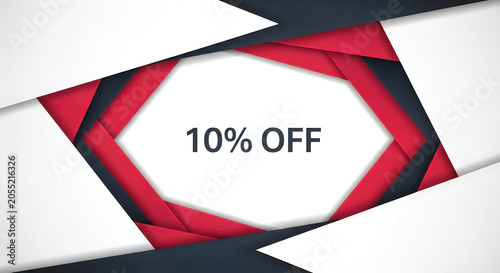 Promotional discount offer showing ten percent off on a folded paper