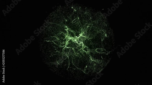 Luminous Green Object in Space - This video features an animated green, glowing sphere set again