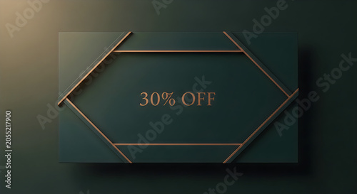Elegant promotional banner showcasing a thirty percent discount offer in a sleek design