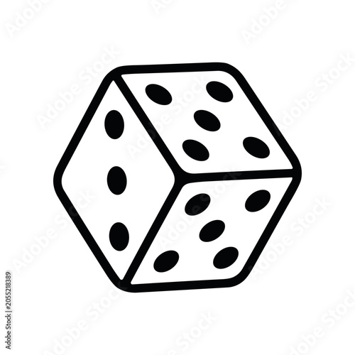 Black and white single dice icon.