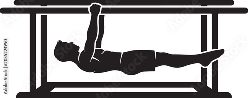 Bild auf Leinwand Gymnast on Parallel Bars, Strength Training Silhouette, Gymnastics Exercise Icon