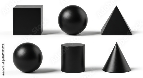 black geometric shapes set