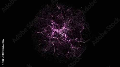Abstract Dark Background with Pink Electric Sparkles - This video features an abstract, dark