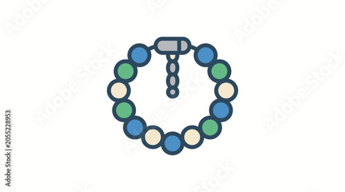 Colorful Beaded Bracelet with Clasp Detail.