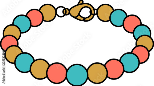 Colorful Beaded Bracelet with Clasp.