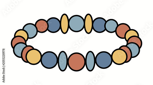 Colorful Beaded Bracelet with Oval and Round Beads.