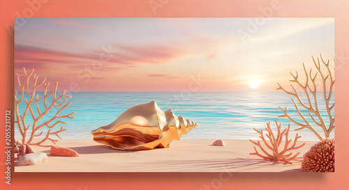 A lone boat rests on the tranquil waters of a serene coastal landscape at dusk.