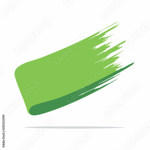 Green brush stroke graphic element